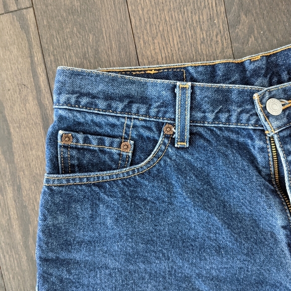 Blue Dark Wash Levi Short - Picture 6 of 12